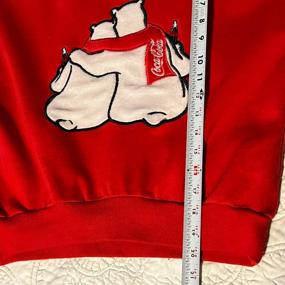 Coca-Cola Polar Bear Cropped Red Hoodie Size XS - Picture 3 of 11